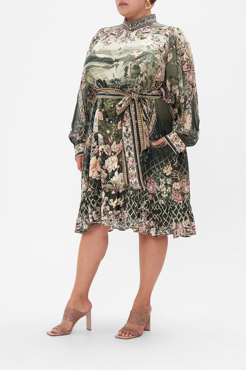 DROP SLEEVE SHIRT DRESS GARDEN OF GOOD FORTUNE