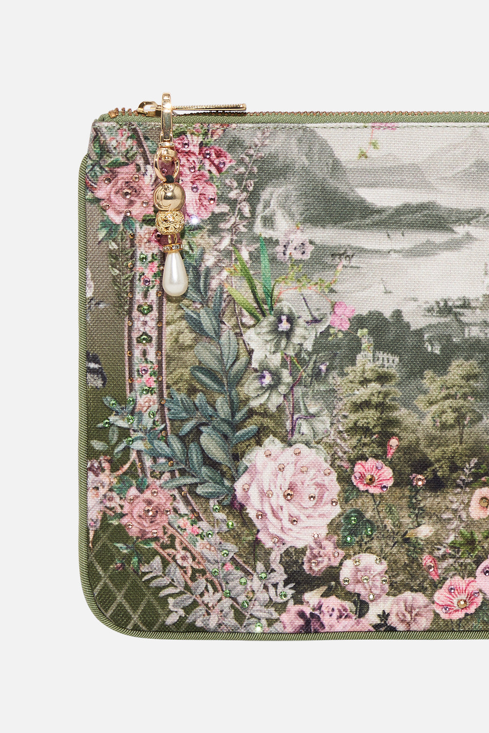 SMALL CANVAS CLUTCH GARDEN OF GOOD FORTUNE