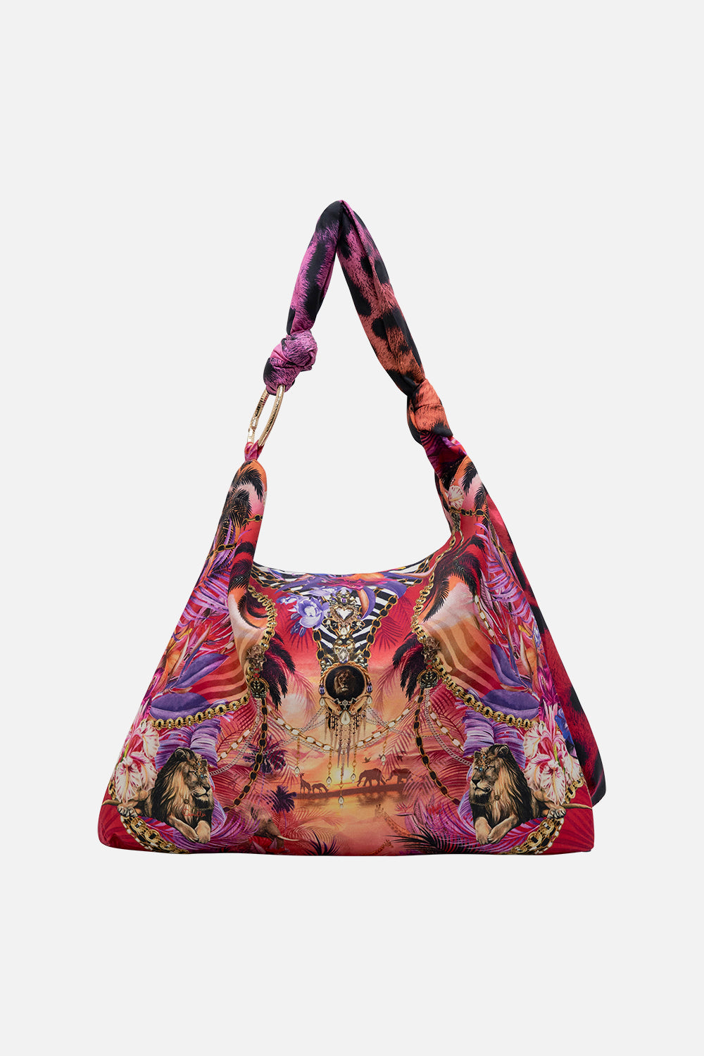 Back product view of CAMILLA Beach Bag in Wild Loving print