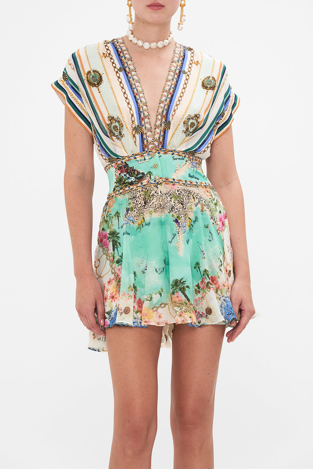 BUTTON WAIST PLAYSUIT AMALFI LULLABY