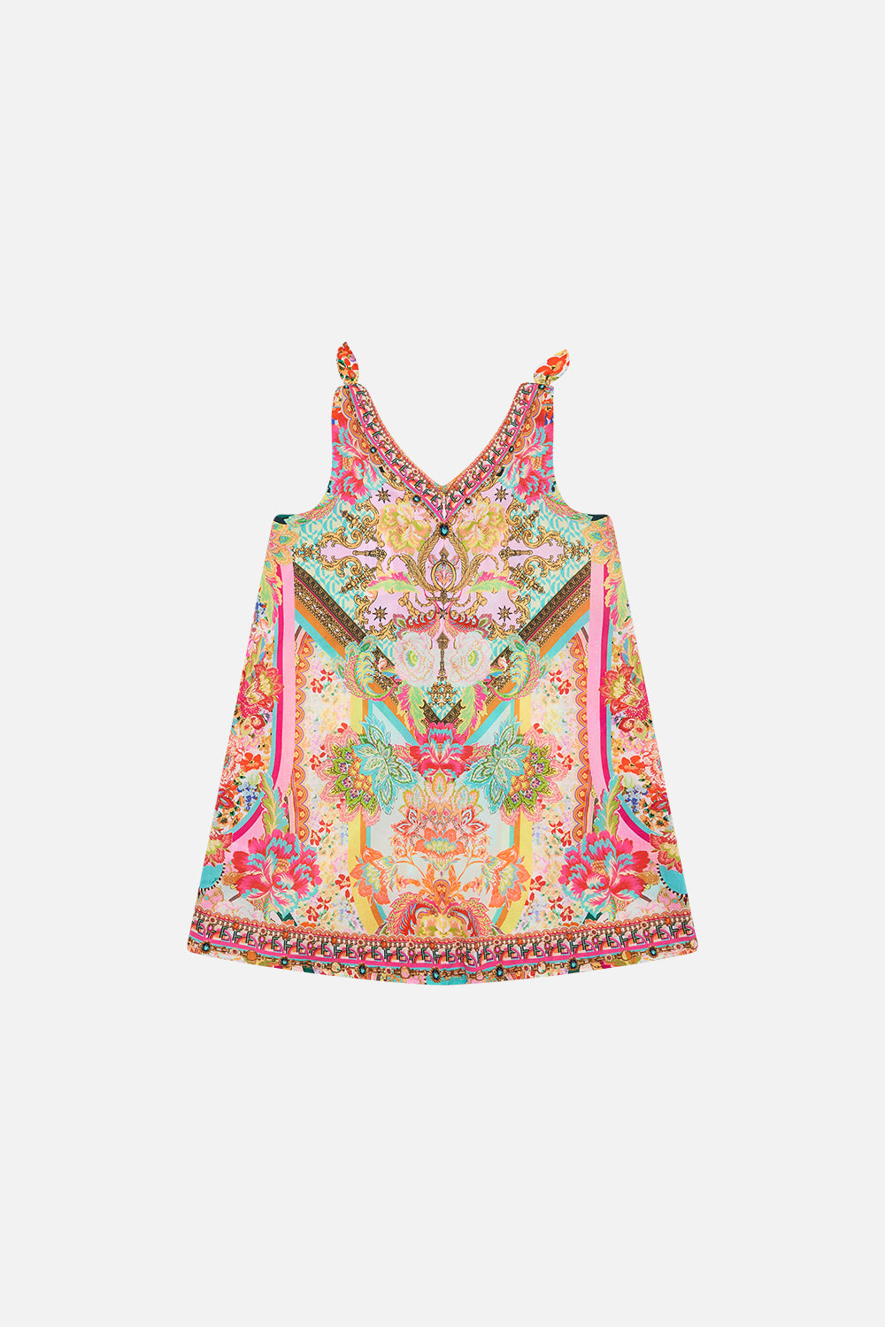 KIDS TIE SHOULDER MIDI DRESS 4-10 AN ITALIAN WELCOME