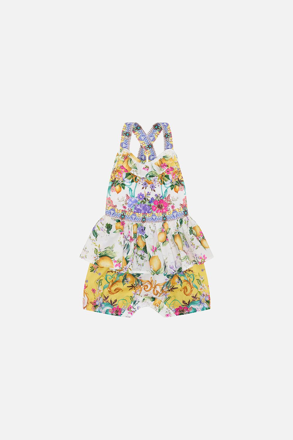 Product view of MILLA BY CAMILLA babie frill jump dress in Caterina Spritz print