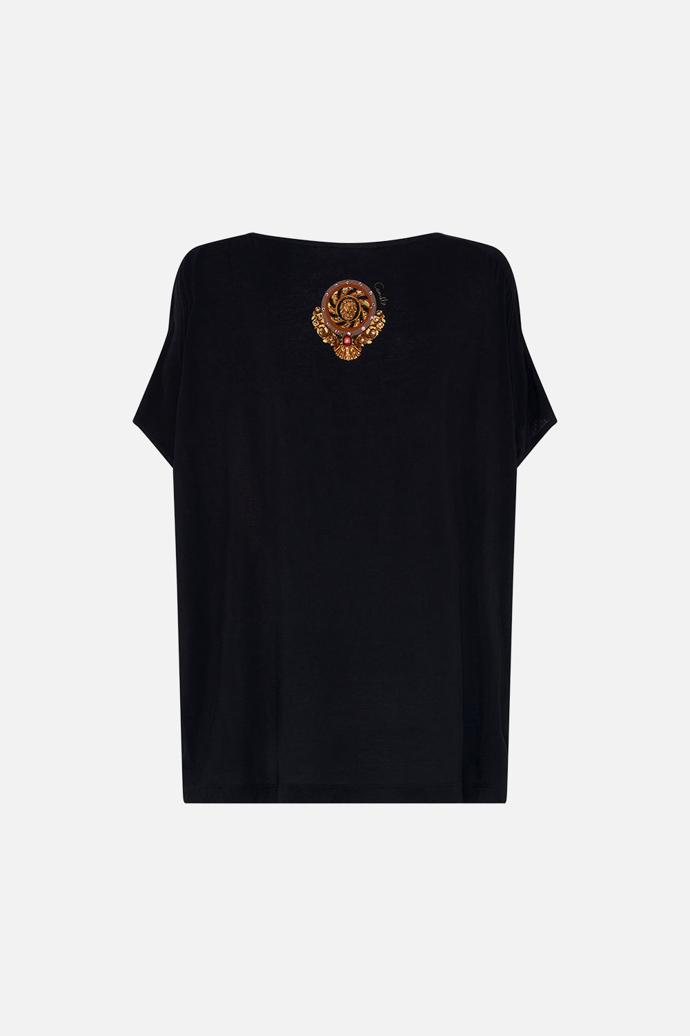 LOOSE FIT ROUND NECK TEE - BLACK FEELING FRESCO