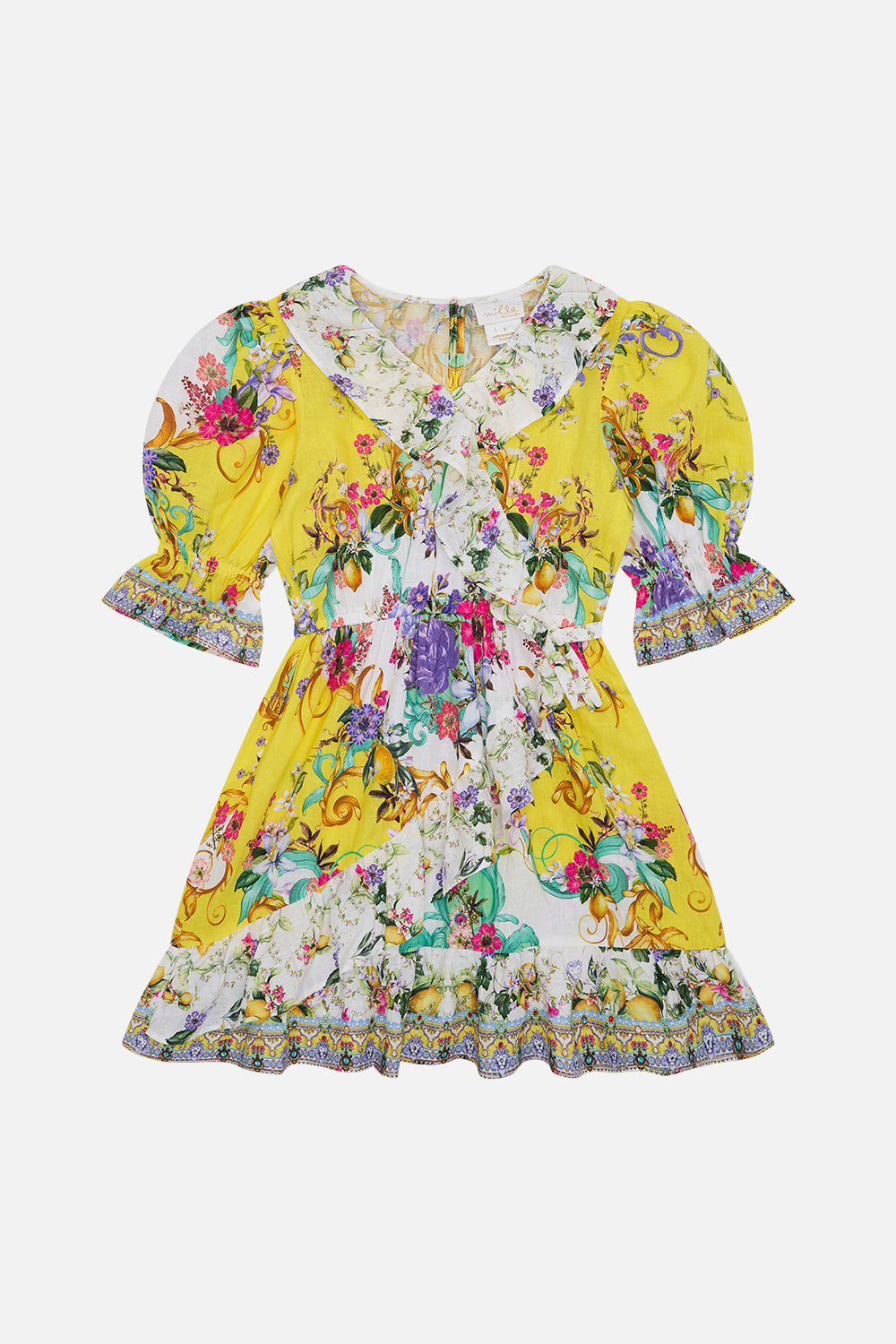Product view of MILLA BY CAMILLA kids floral dress in Caterina Spritz print