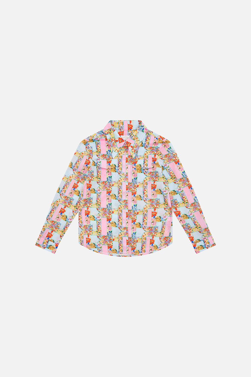 Product view of MILLA BY CAMILLA kids button shirt in An Italian Welcome print
