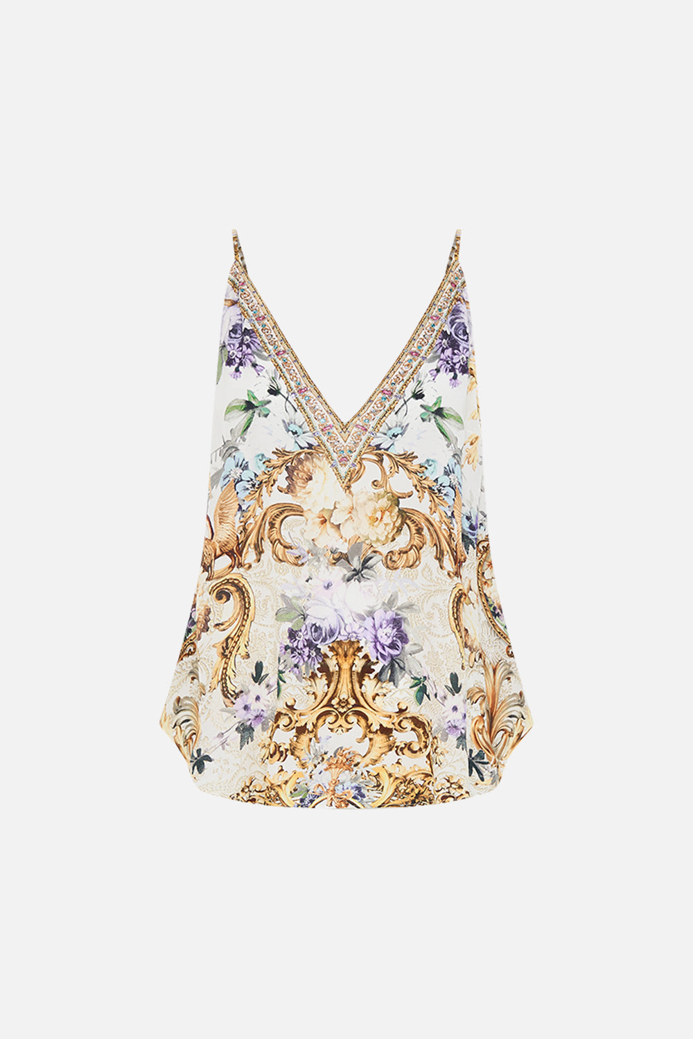 Product view of CAMILLA silk cami in Palazzo Playdate print 