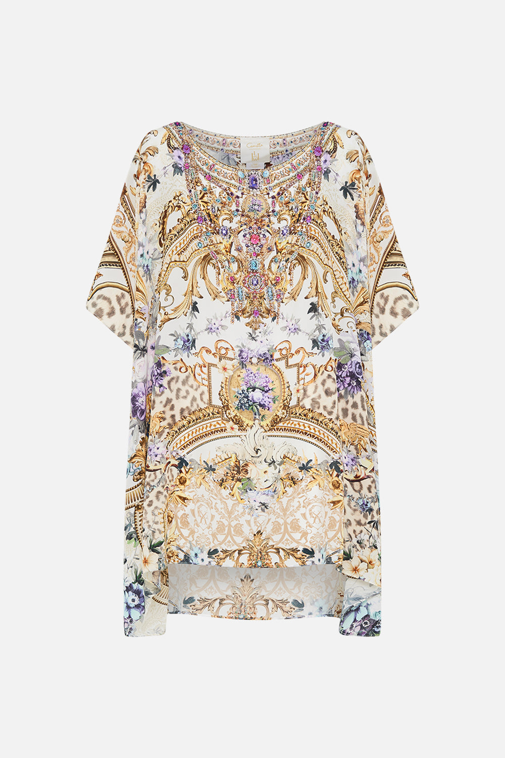 Product view of CAMILLA silk kaftan in Palazzo Playdate print 