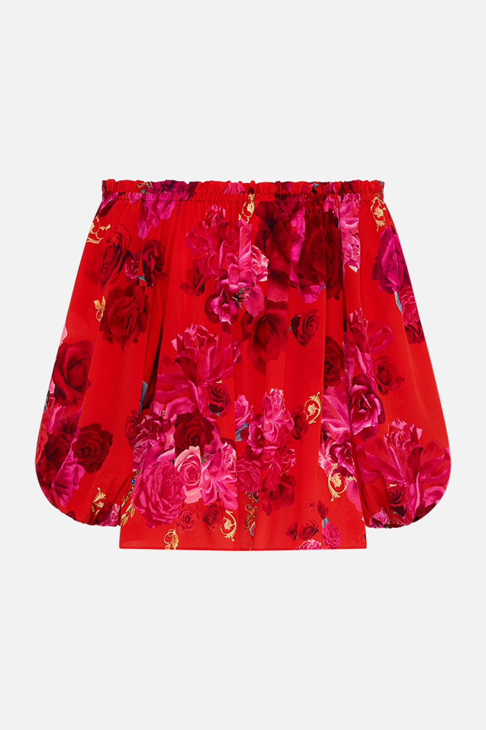 FRILL OFF SHOULDER TOP ITALIAN ROSA