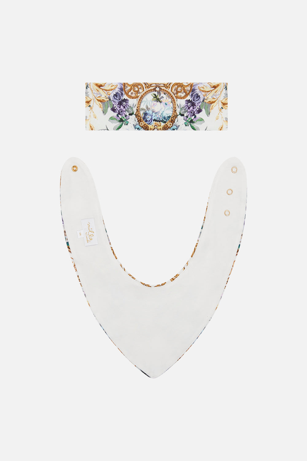 Product view of Milla By CAMILLA  Babies bib det in Palazzo Play Date print