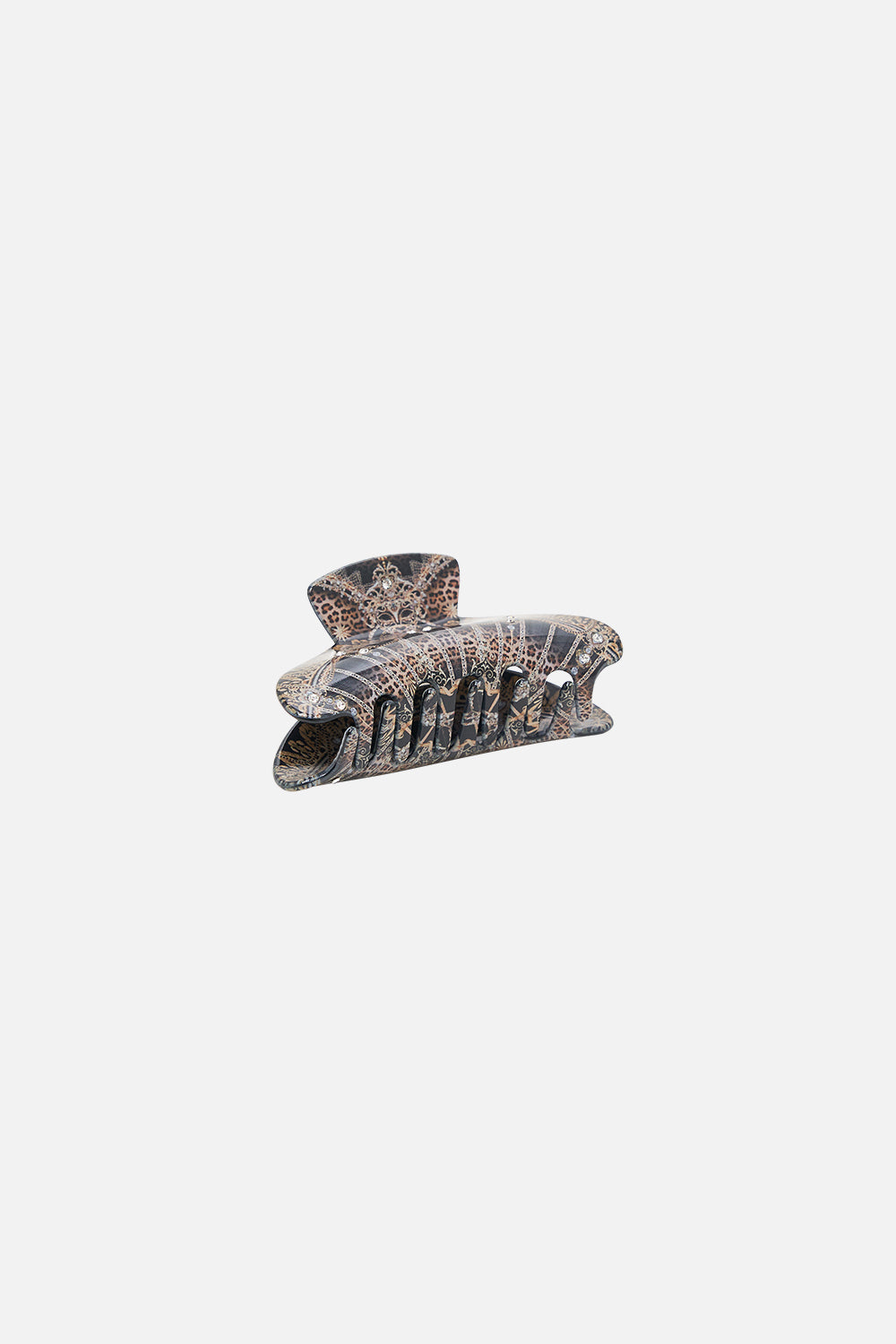 Product view of CAMILLA hair clasp in Masked Moonlight print