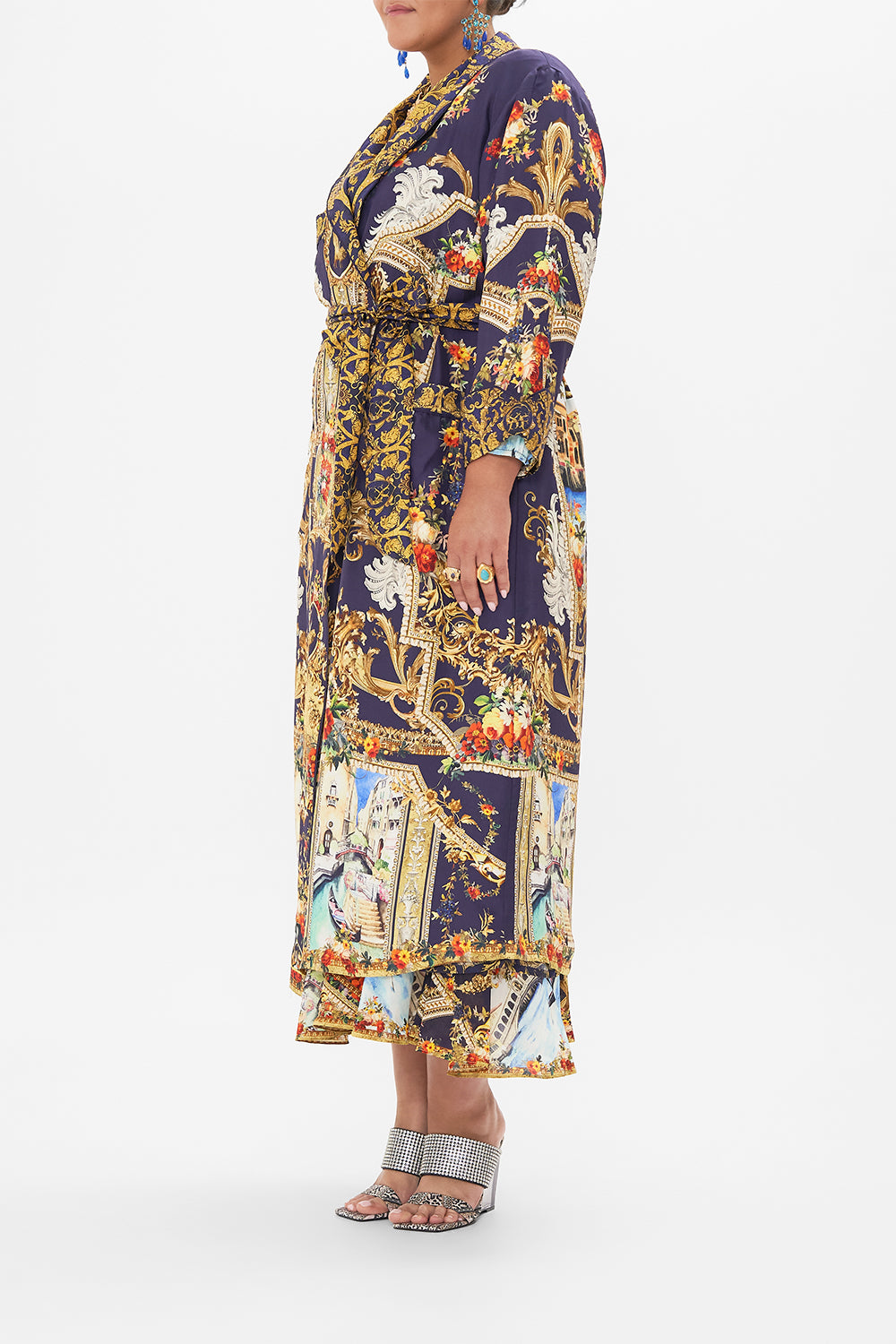 LONG ROBE WITH TIE VENICE VIGNETTE