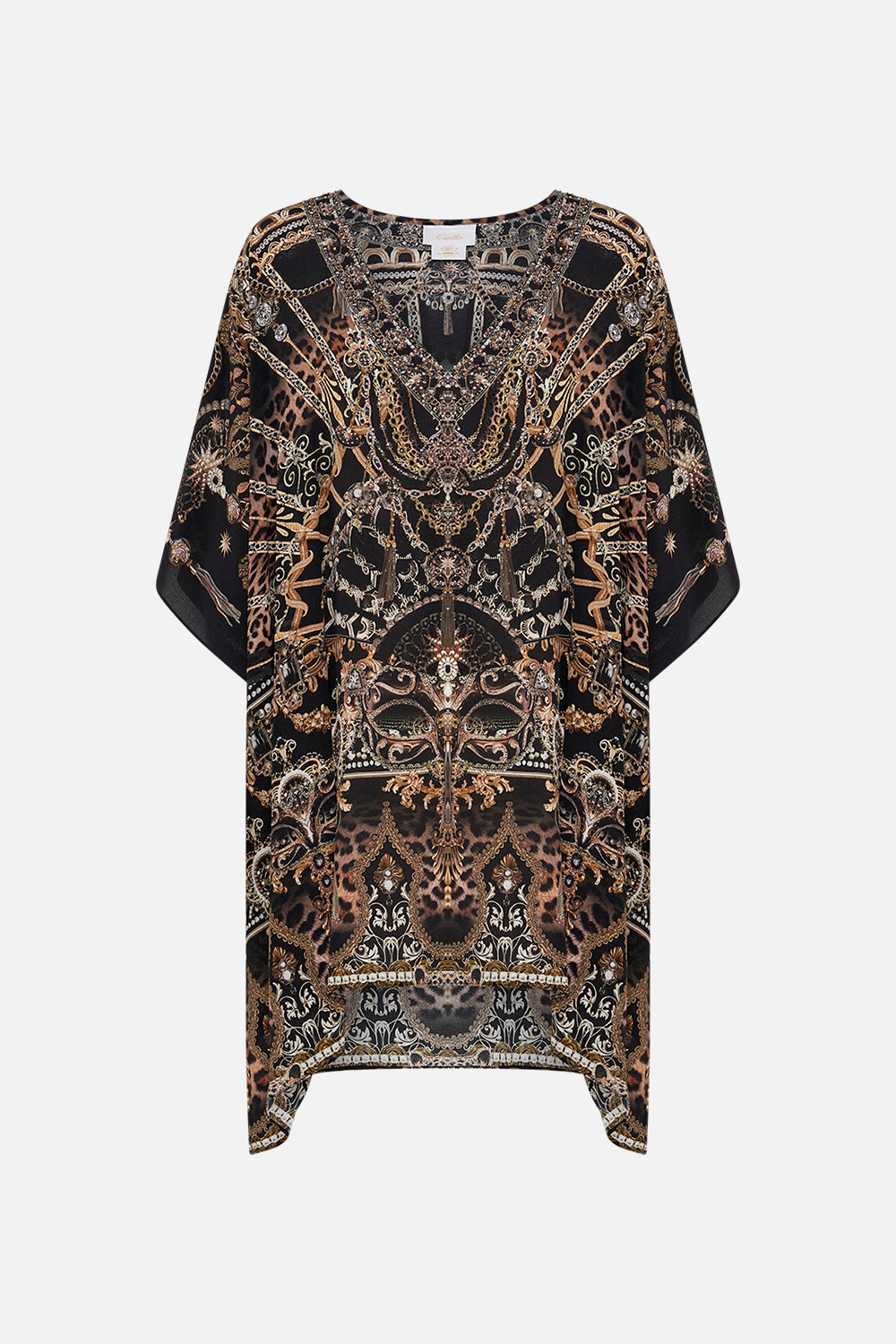 CAMILLA siilk kaftan in masked At Moonlight print