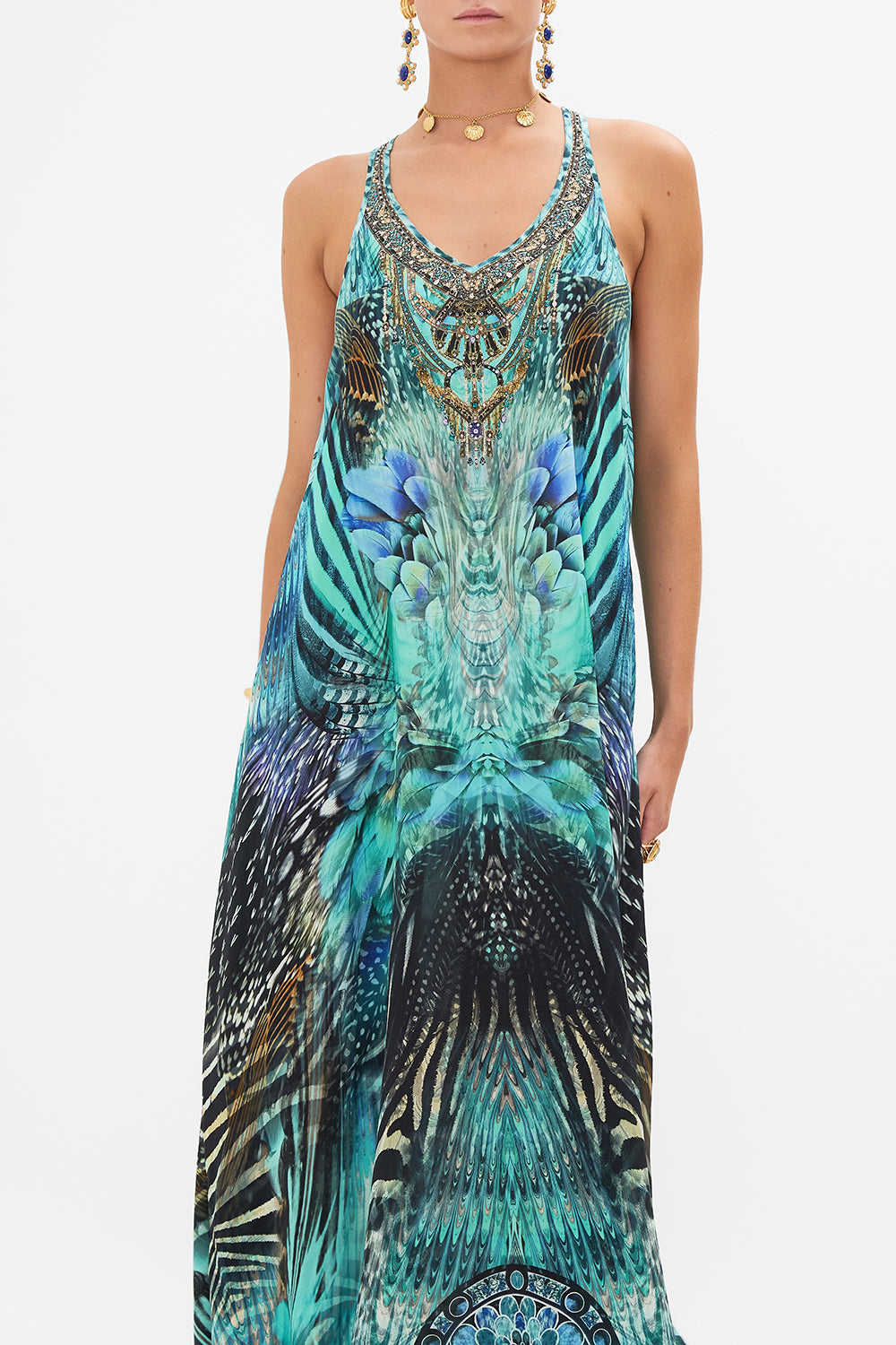 SCOOP BACK HEM DRESS AZURE ALLURE