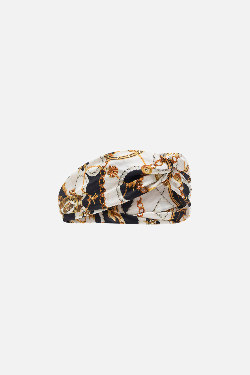 Product view of CAMILLA silk headband in Sea Charm print 