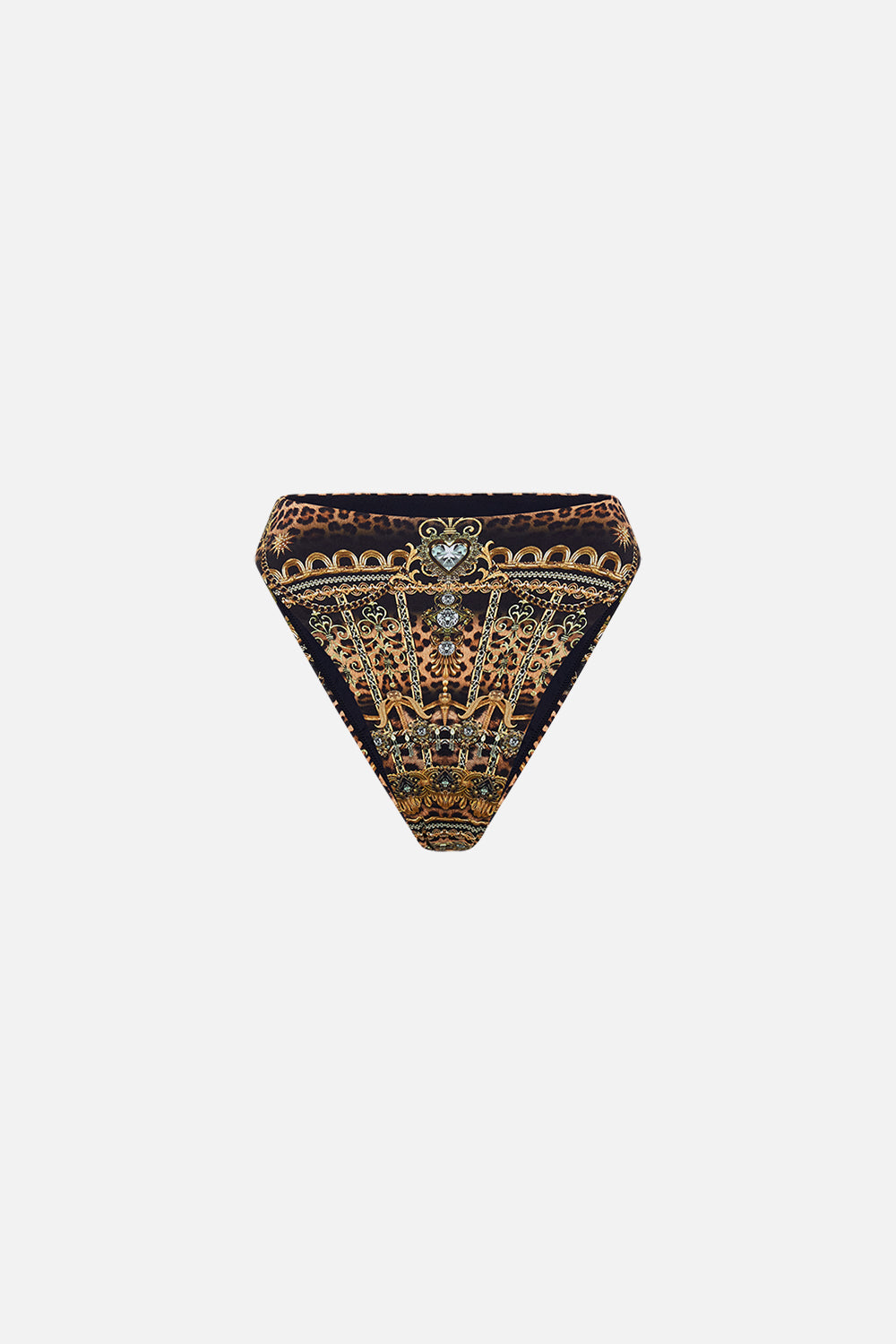 Product view of high waisted bikini bottom in Masked At Moonlight