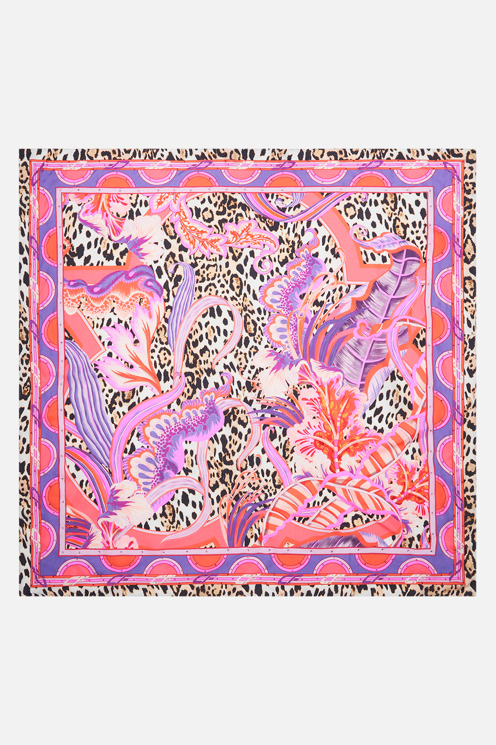 Product view of CAMILLA silk sacrf in Viola Vintage print