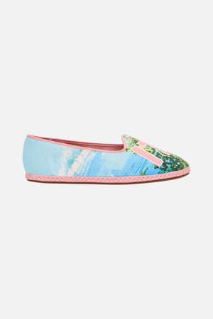 Product view of CAMILLA designer espadrille shoes in From Sorrento With Love print
