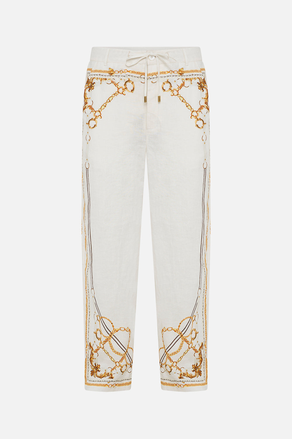 Product view of Hotel Franks By CAMILLA mens linen pants in Coast to Coast print