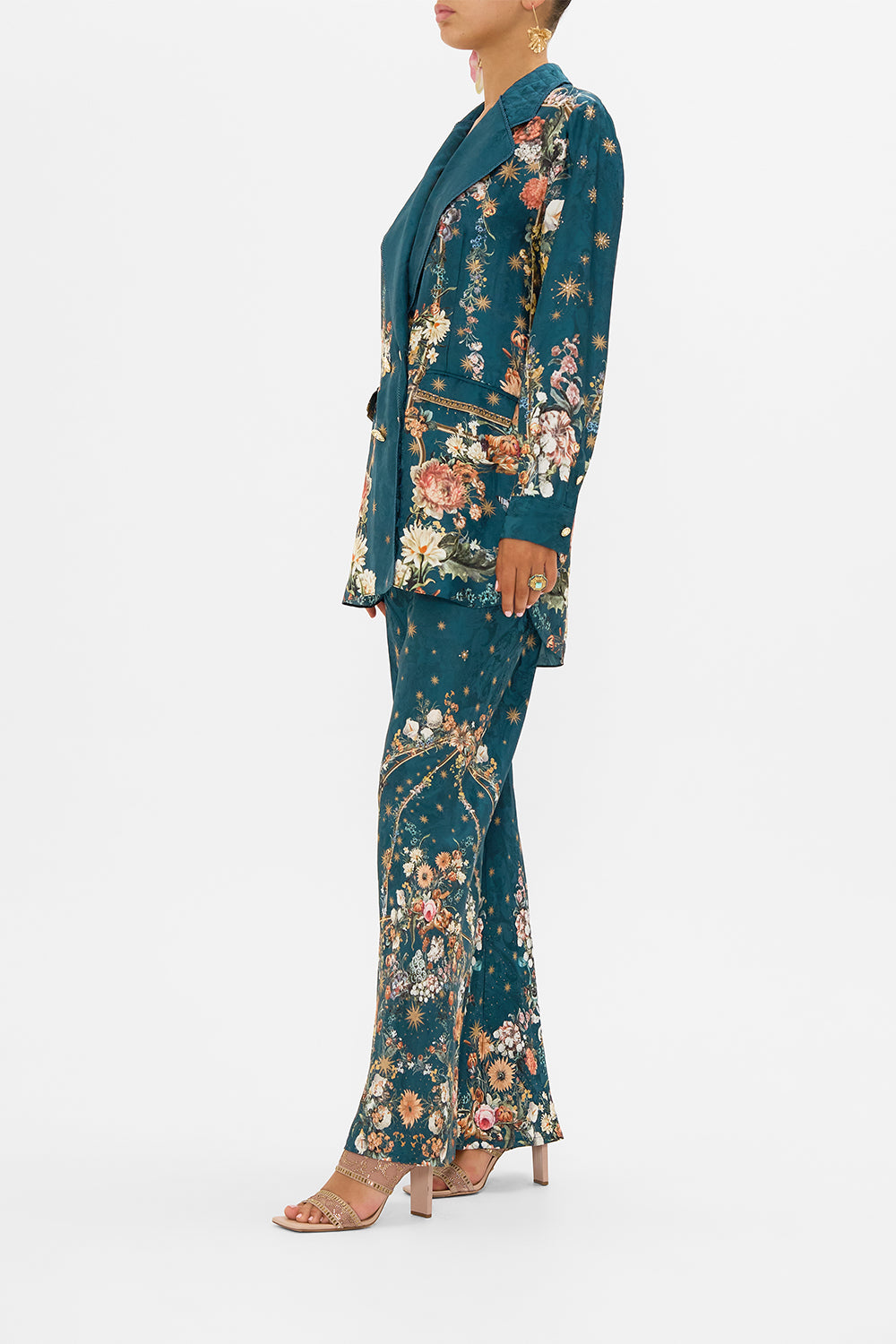 CAMILLA silk jacket in She Who Wears The Crown print