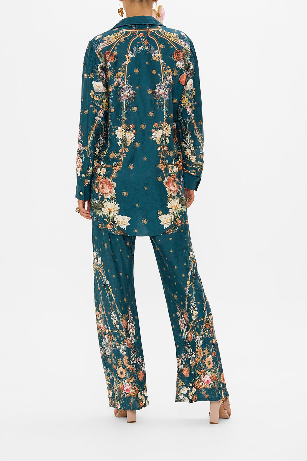 CAMILLA silk jacket in She Who Wears The Crown print