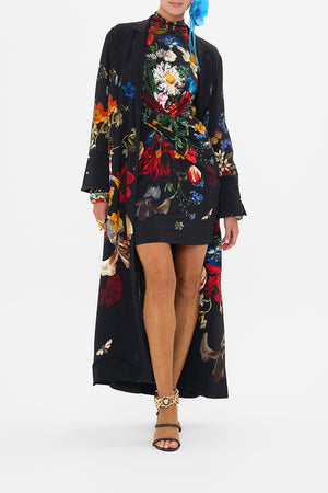 CAMILLA floral print coat in A Still Life print