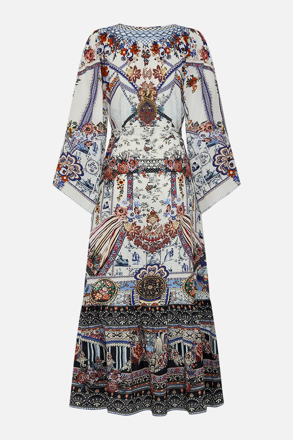 CAMILLA silk dress in My Folk Art Heart print
