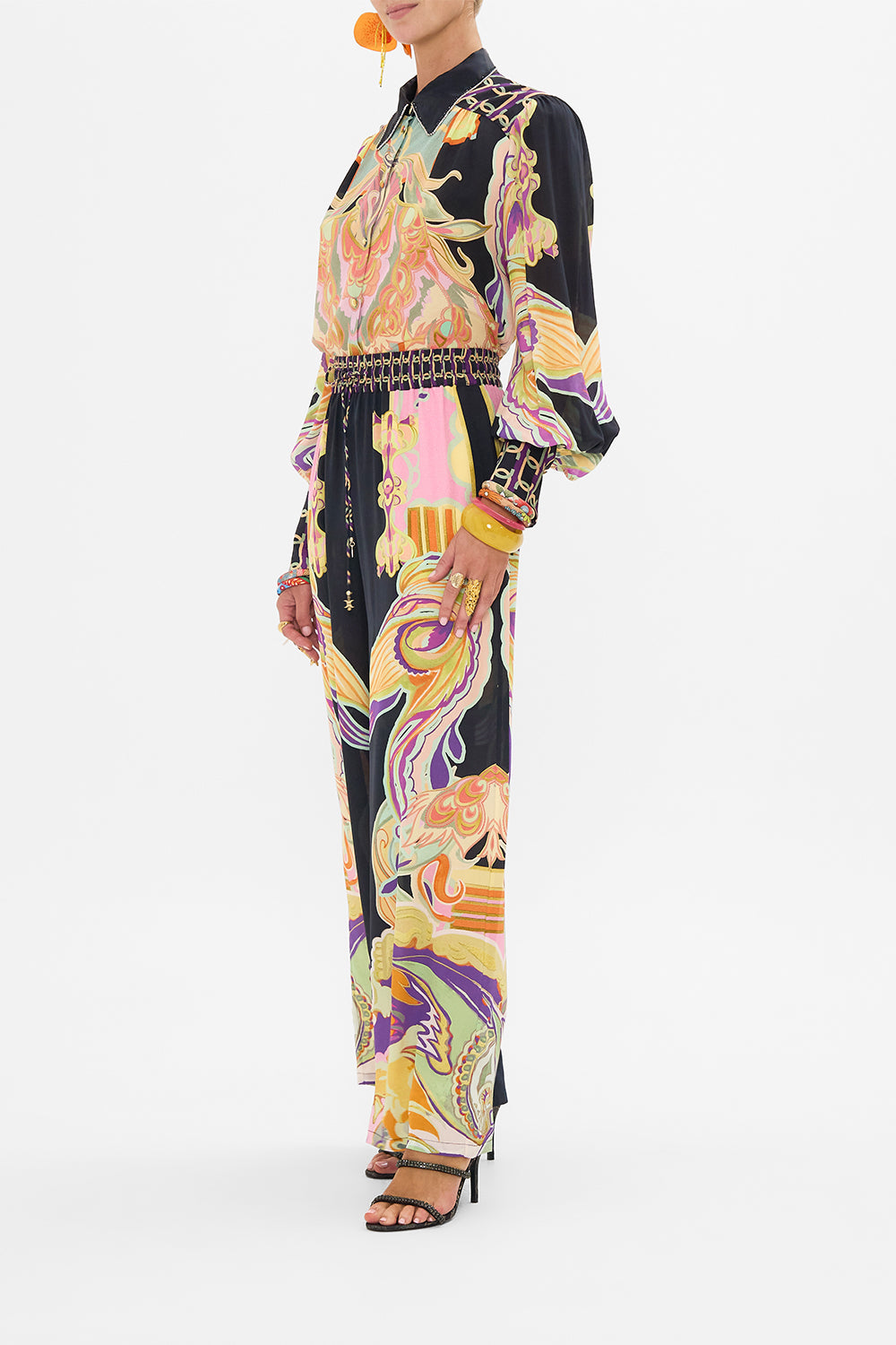 CAMILLA silk pants in Club Cinemania print