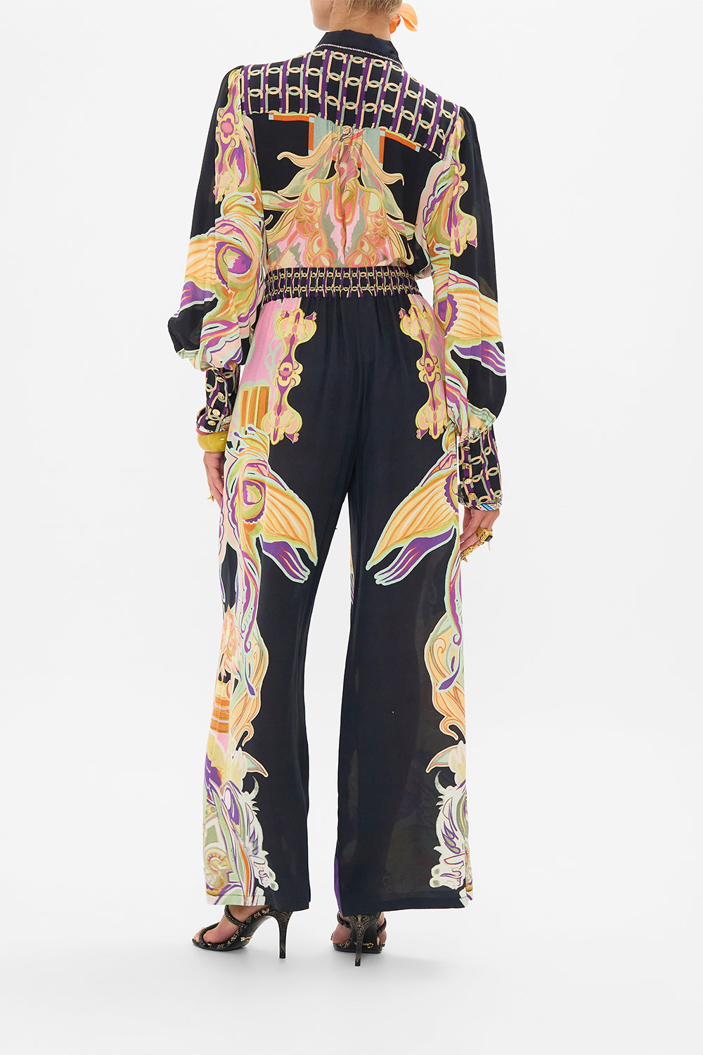 CAMILLA silk pants in Club Cinemania print
