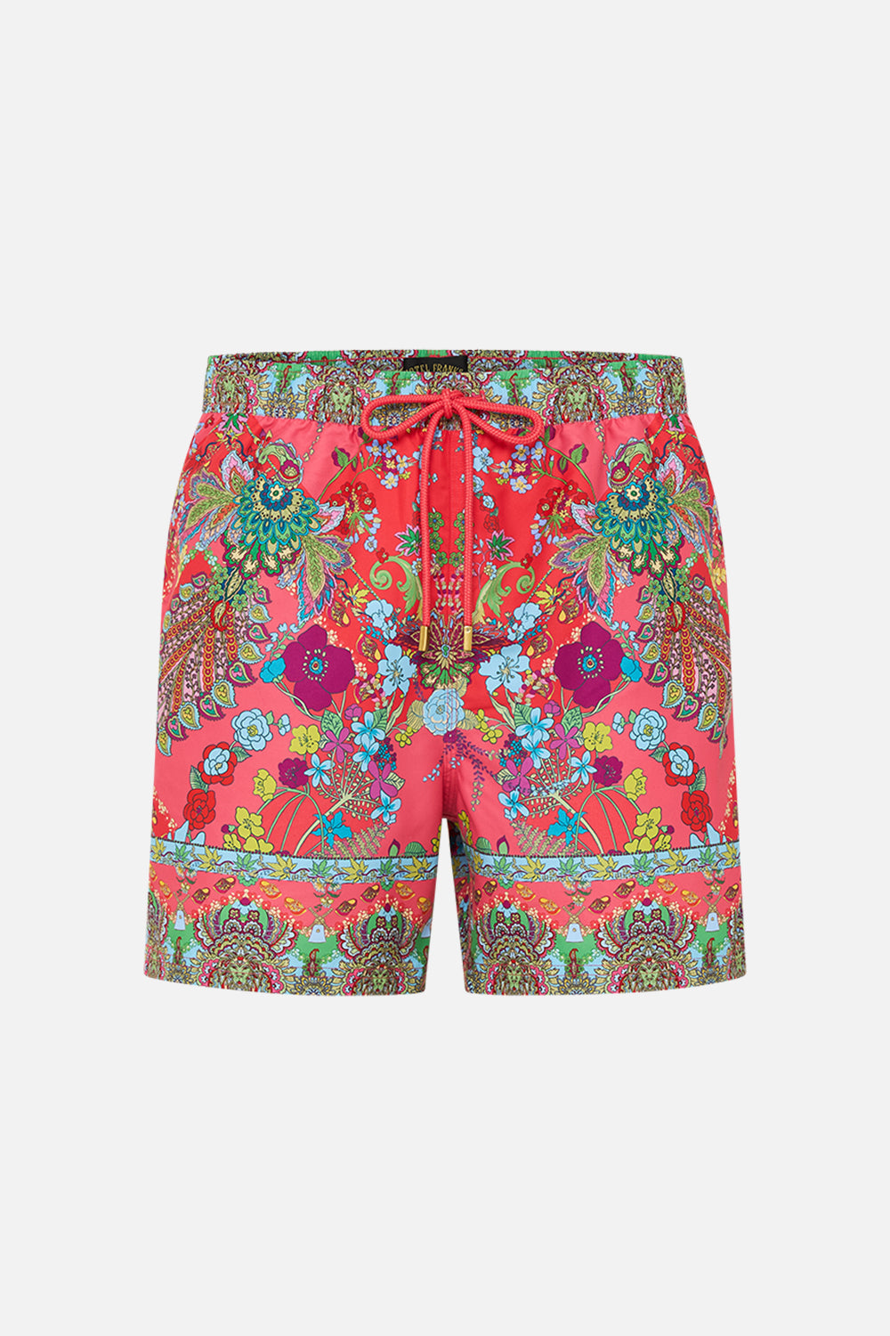 Hotel Franks by CAMILLA pink mid length boardshort in Windmills and Wildflowers