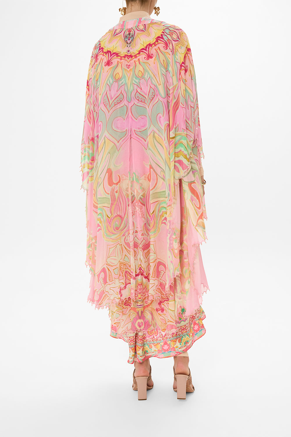 CAMILLA silk bias slip dress in Tea With Tuchinski print