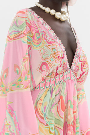CAMILLA silk mini dress in Tea Wth Tuchinski print