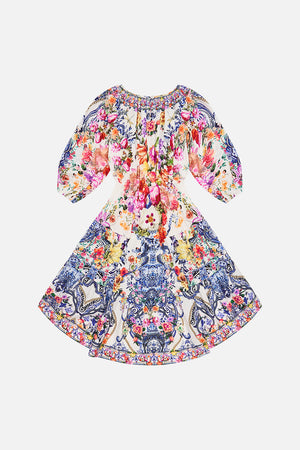 Back product view of Milla by CAMILLA kids blue and white dress Dutch is Life print