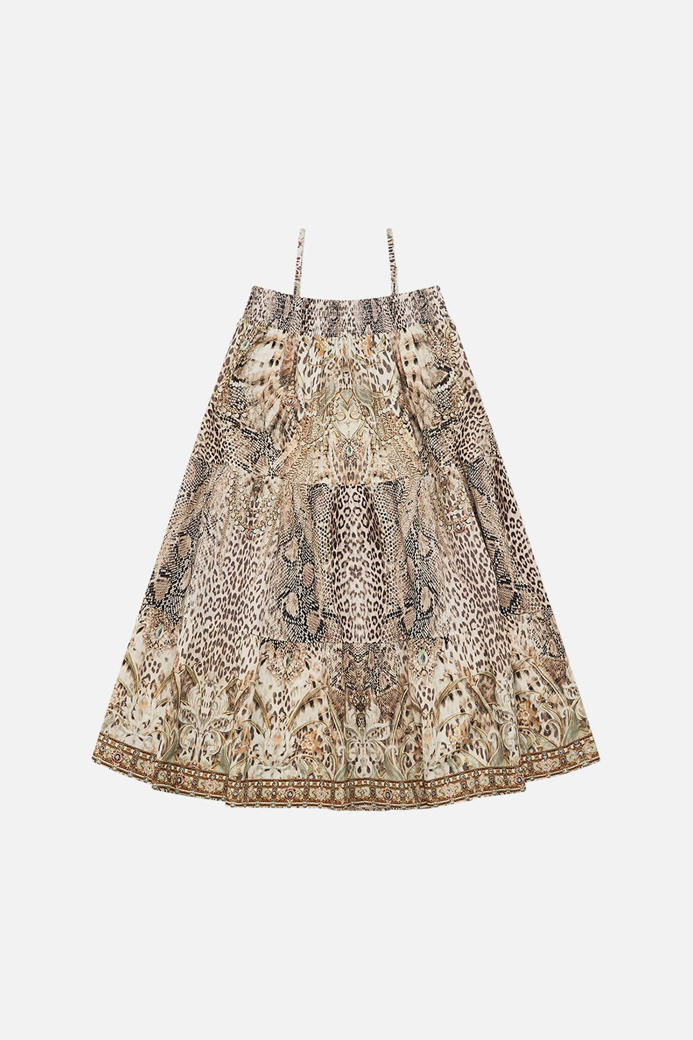 Milla by CAMILLA kids khaki print dress in Looking Glass Houses print