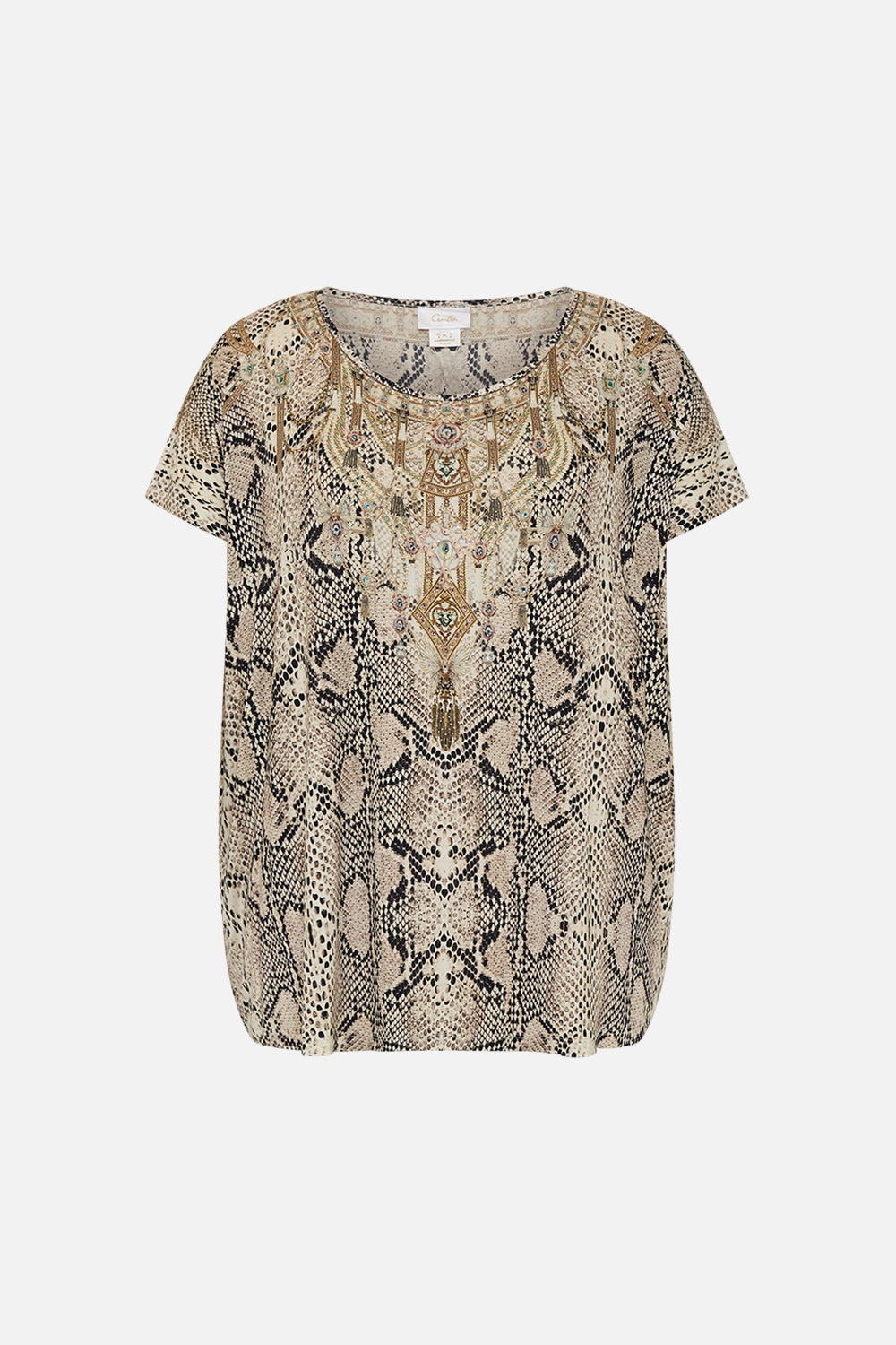 CAMILLA loose fit graphic tee in Looking Glass Houses print