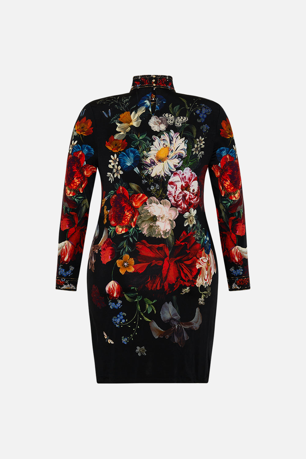 CAMILLA jersey mini dress in A Still Life print