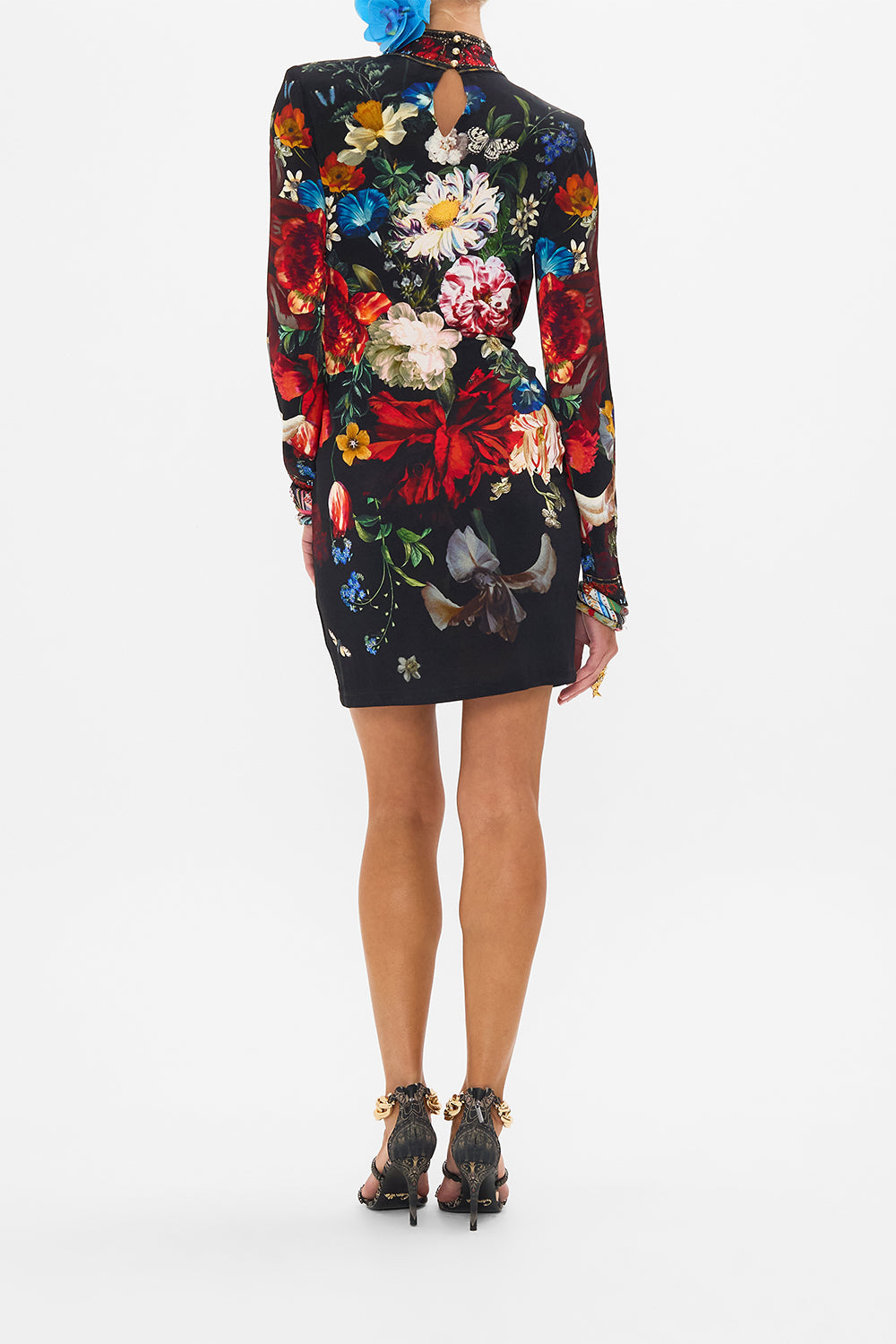 CAMILLA jersey mini dress in A Still Life print