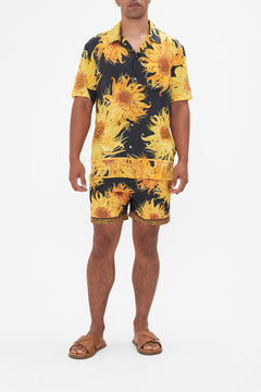 Hotel Franks by CAMILLA mens floral print short sleeve camp collared shirt in Make Me Your Masterpiece print