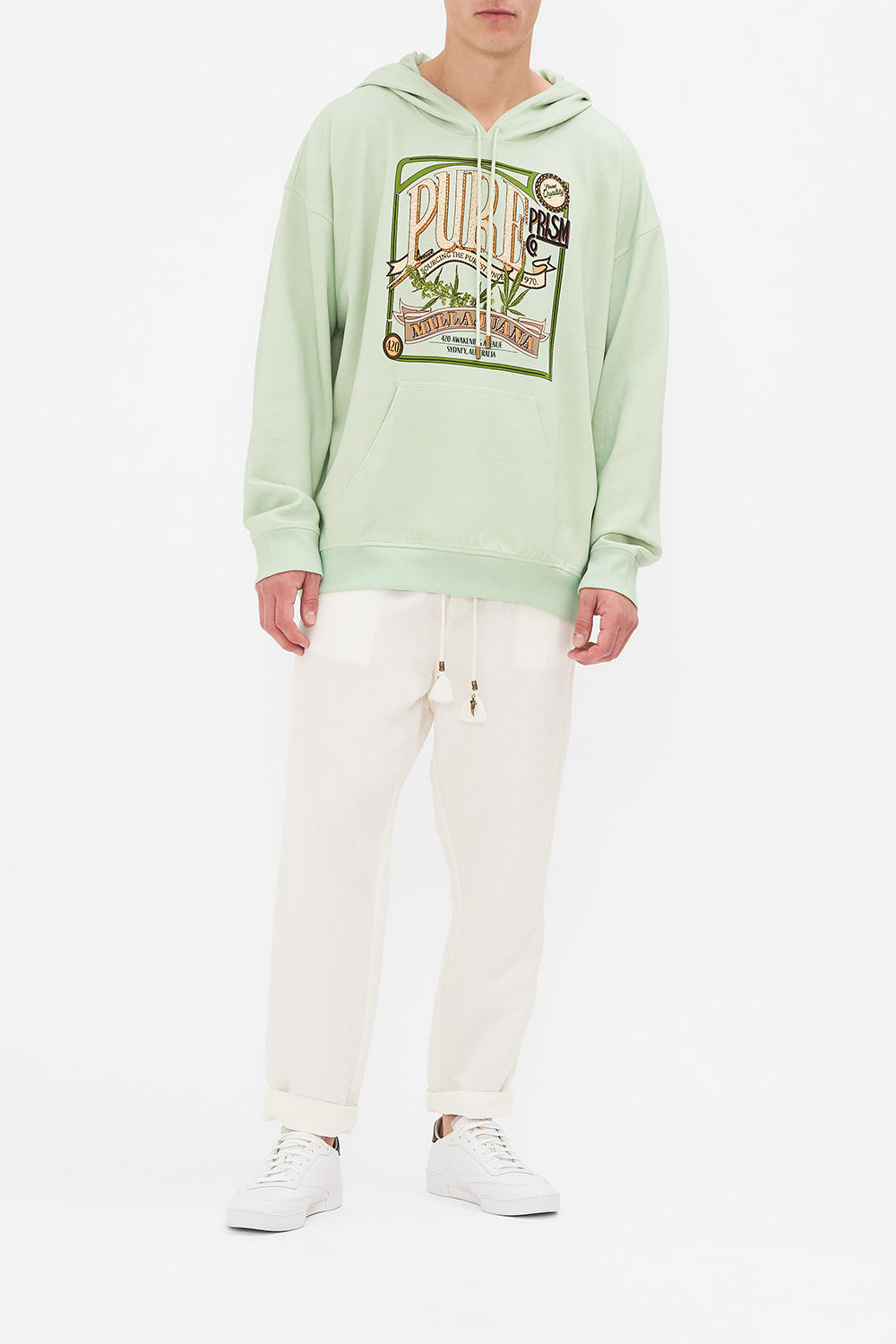 Hotel Franks by CAMILLA mens oversized hoodie in Lets Chase Rainbows print