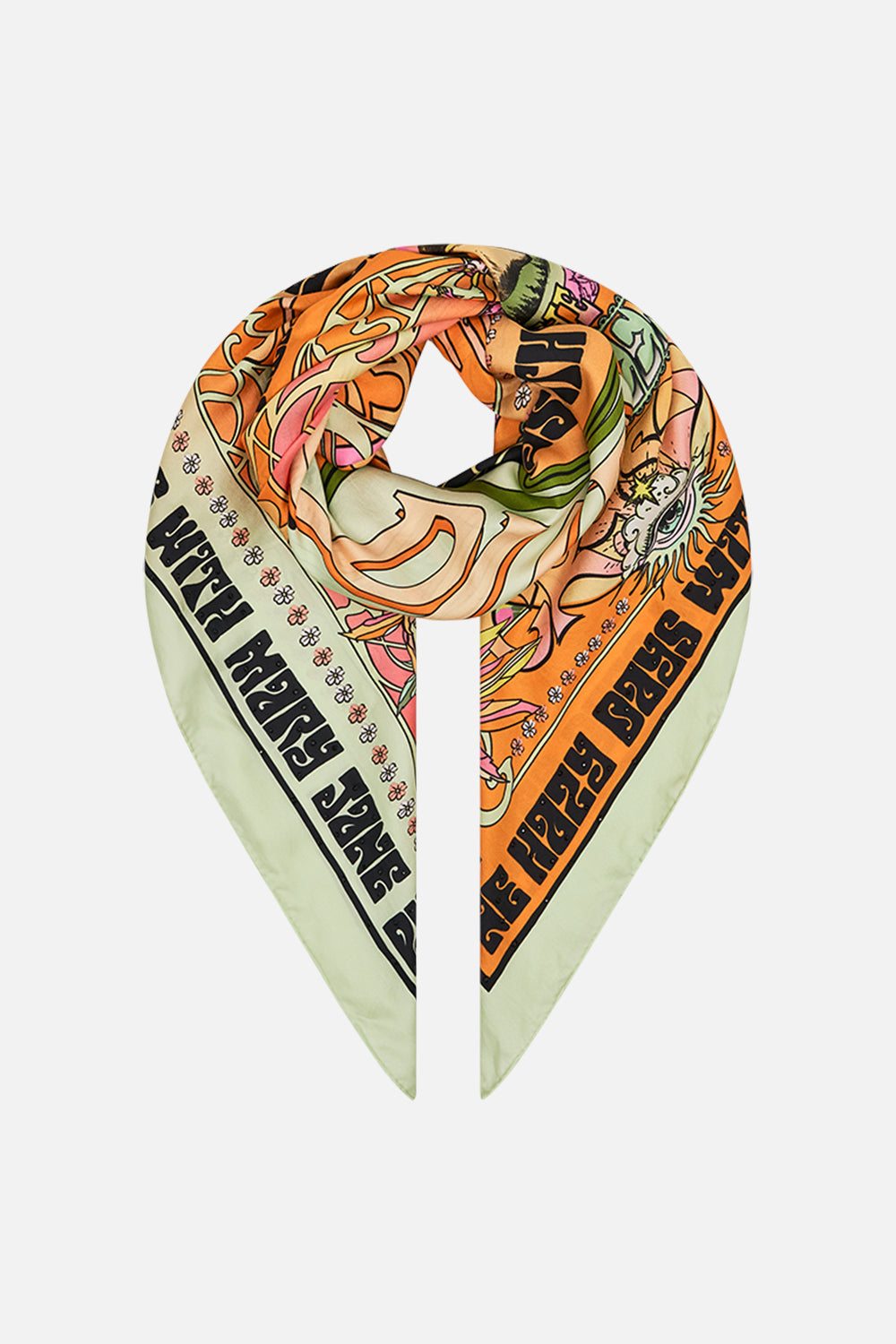 CAMILLA silk scarf in Lets Chase Rainbows 