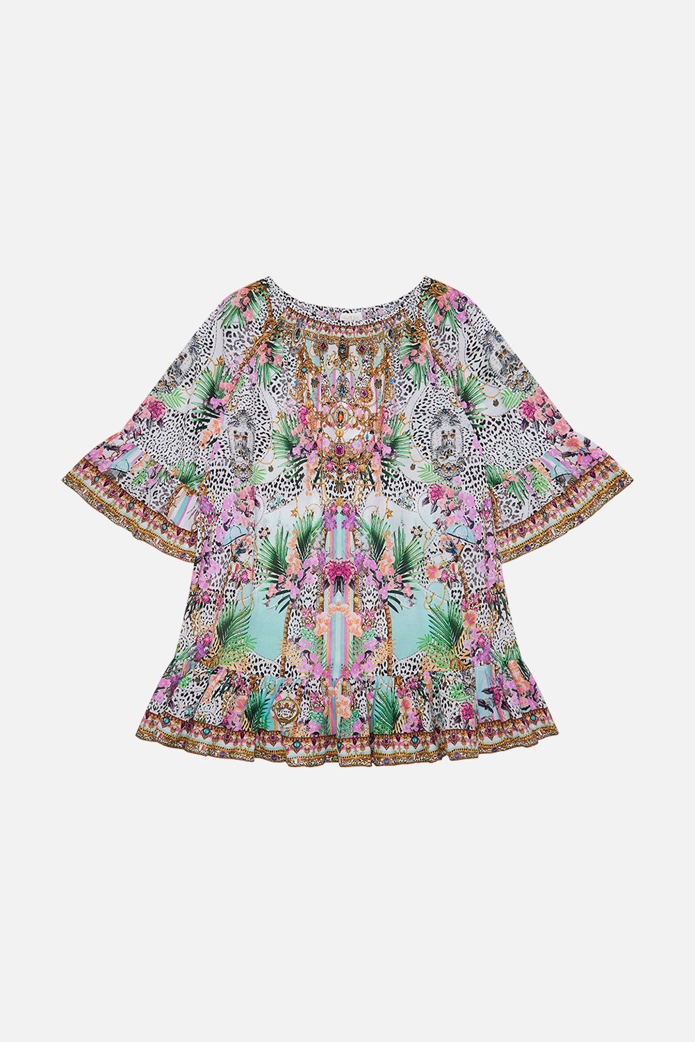 Product view of MILLA BY CAMILLA kids frill dress in Dear Amore Mio print