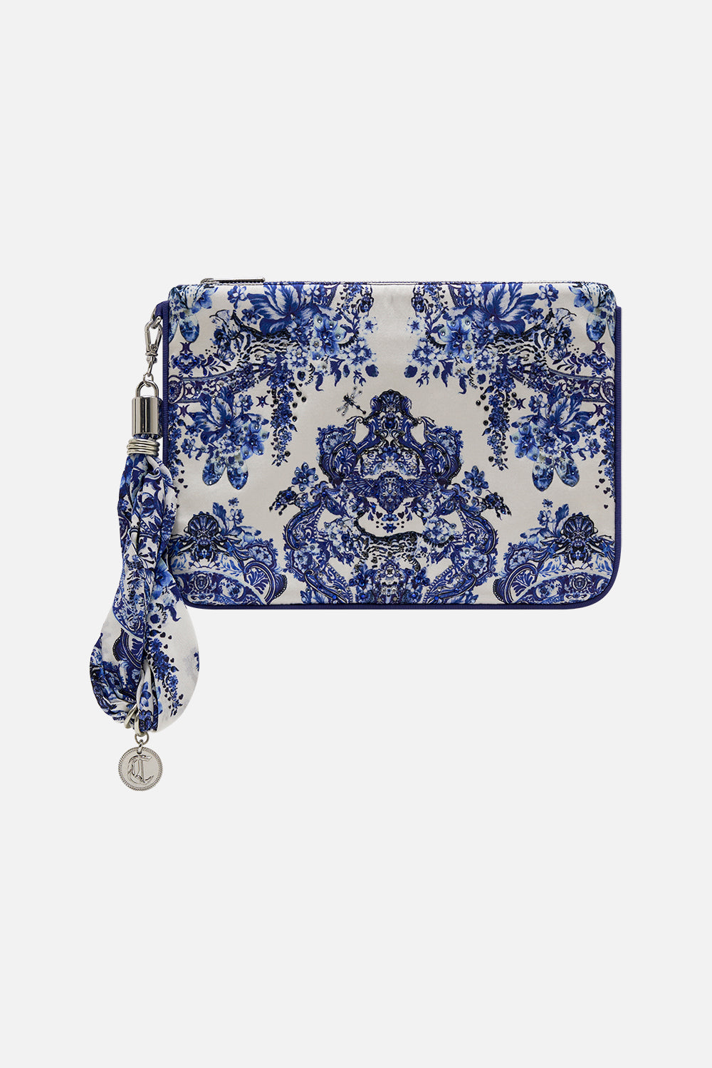 CAMILLA evening clutch bag in Glaze And Graze print