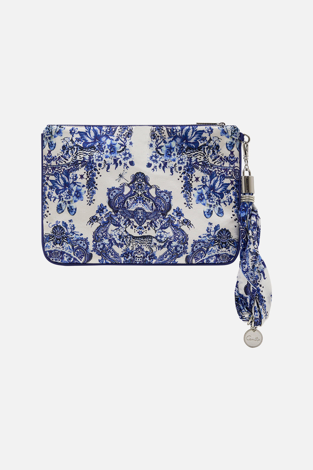 CAMILLA evening clutch bag in Glaze And Graze print