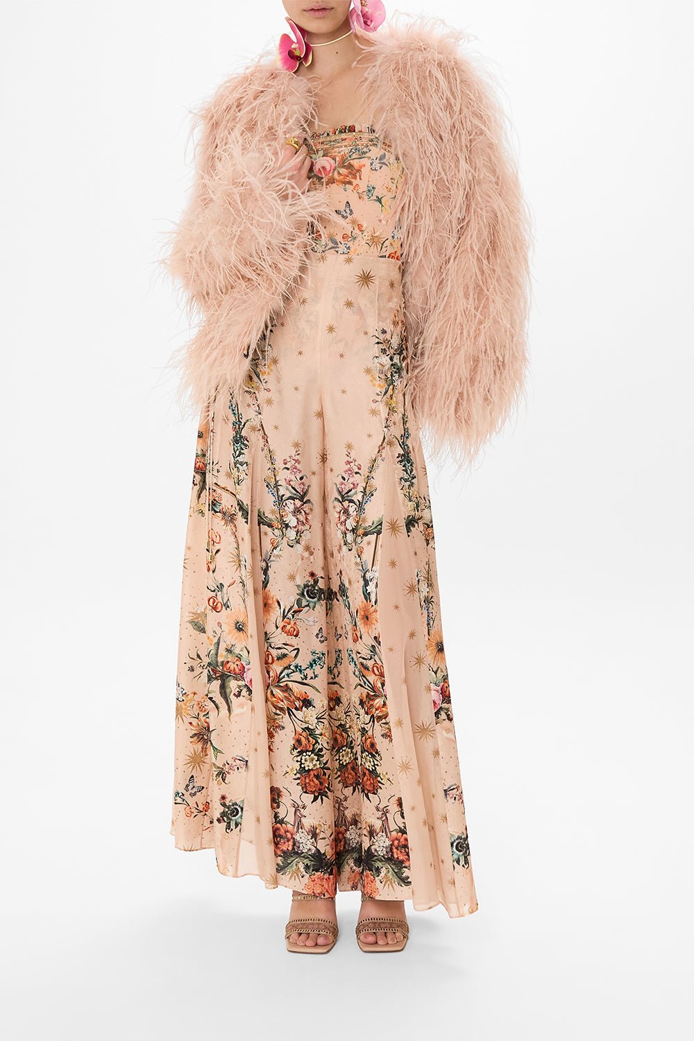 CAMILLA beandeau bodysuit in Rose Garden Revolution print