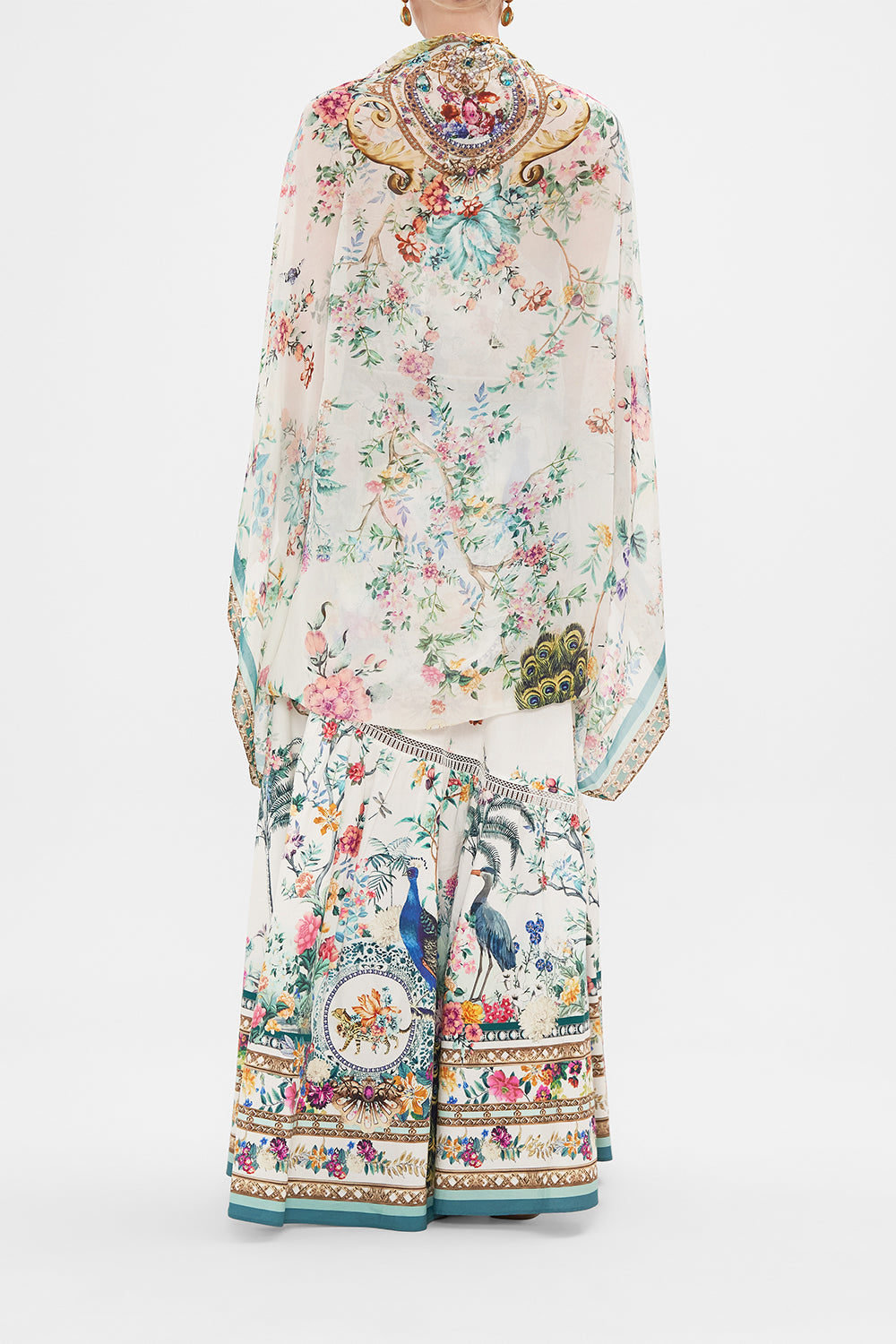 CAMILLA silk shrug in Plumes and Parterres print