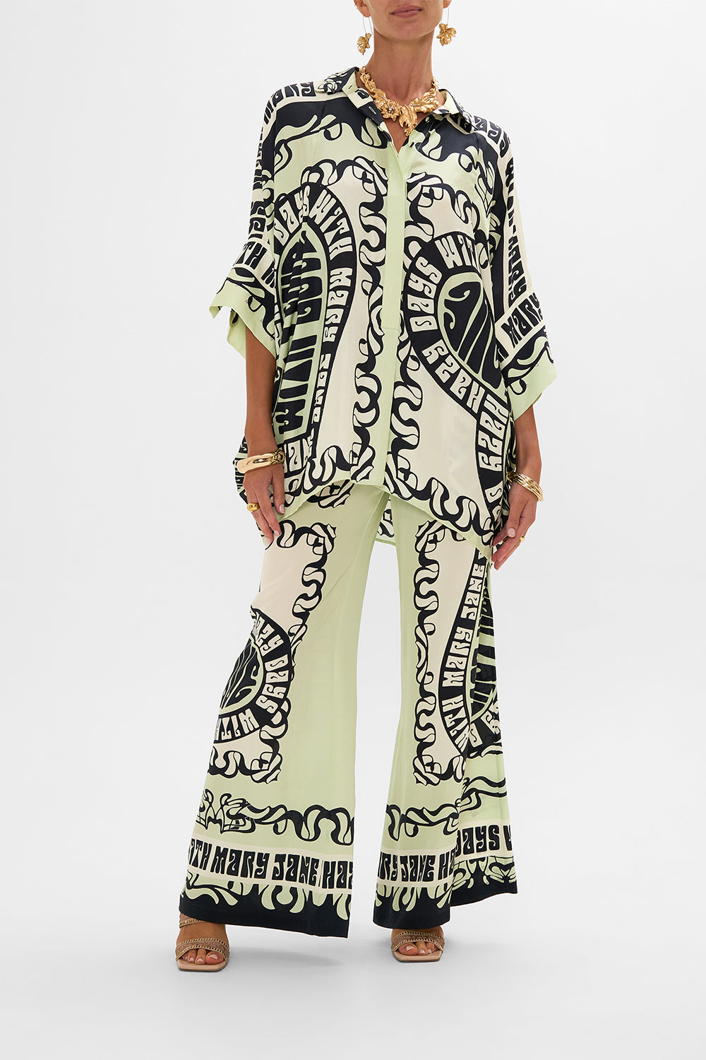 CAMILLA silk shirt in Double Dutch print