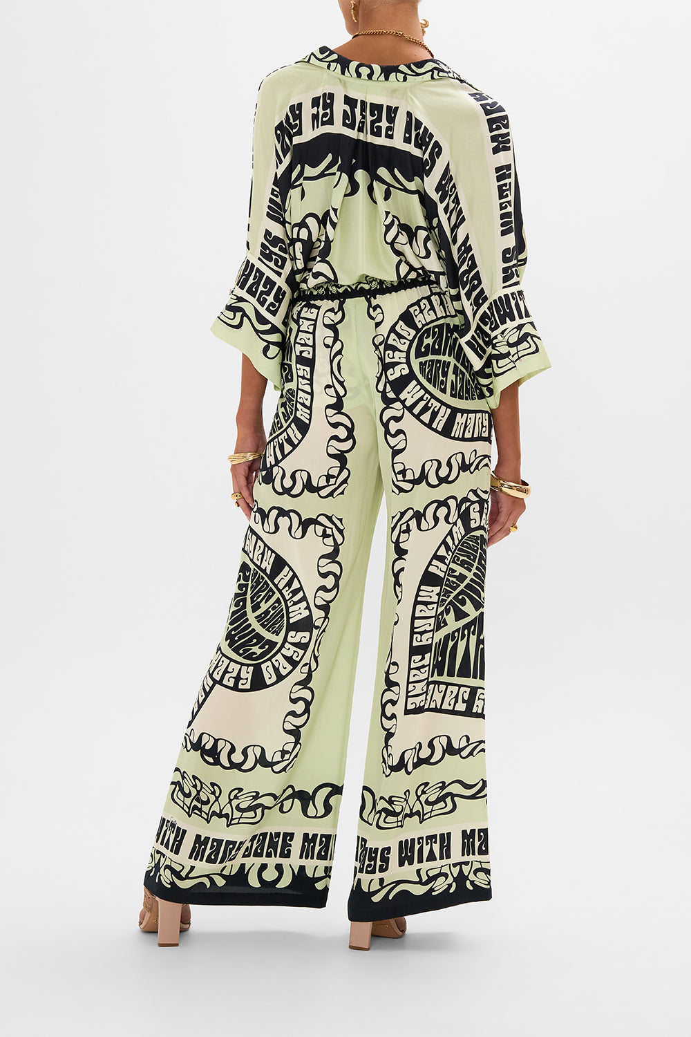 CAMILLA silk pants in Double Dutch print