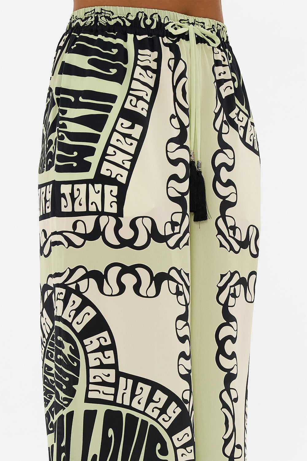 CAMILLA silk pants in Double Dutch print