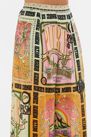 CAMILLA tuck front pants in Lets Chase Rainbows print