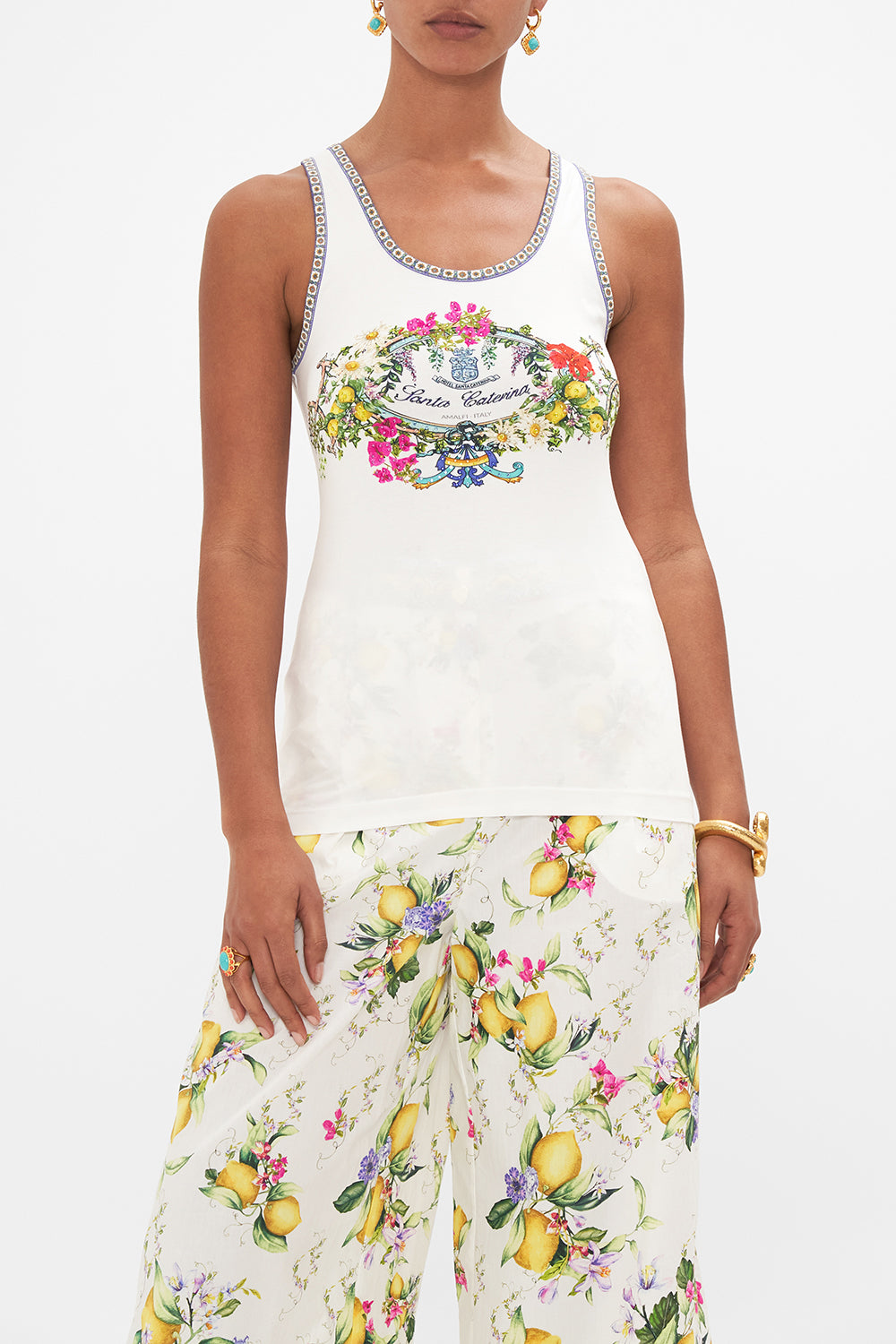 JERSEY SCOOP NECK TANK TOP AMALFI AMORE