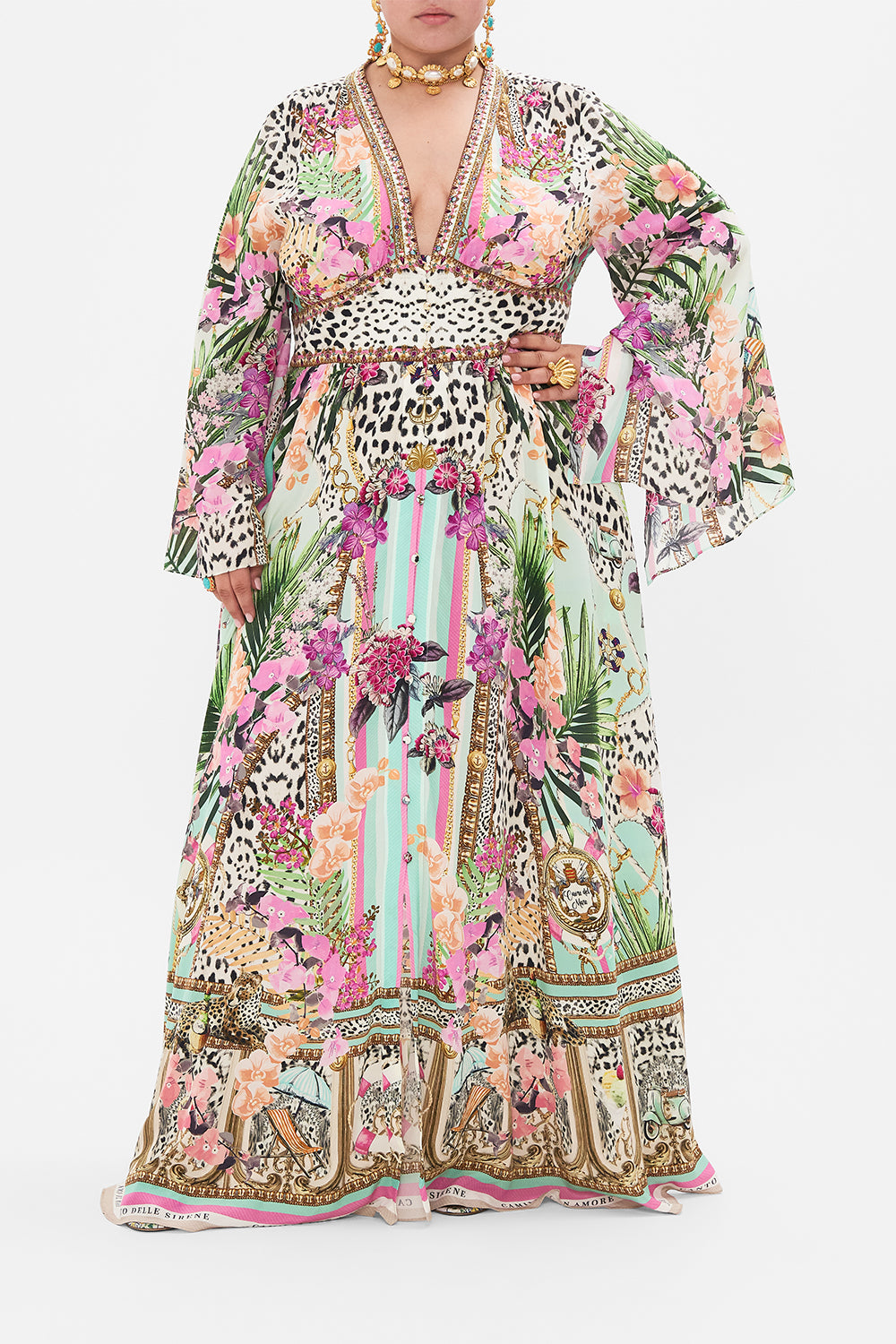 KIMONO SLEEVE DRESS WITH SHIRRING DETAIL DEAR AMORE MIO